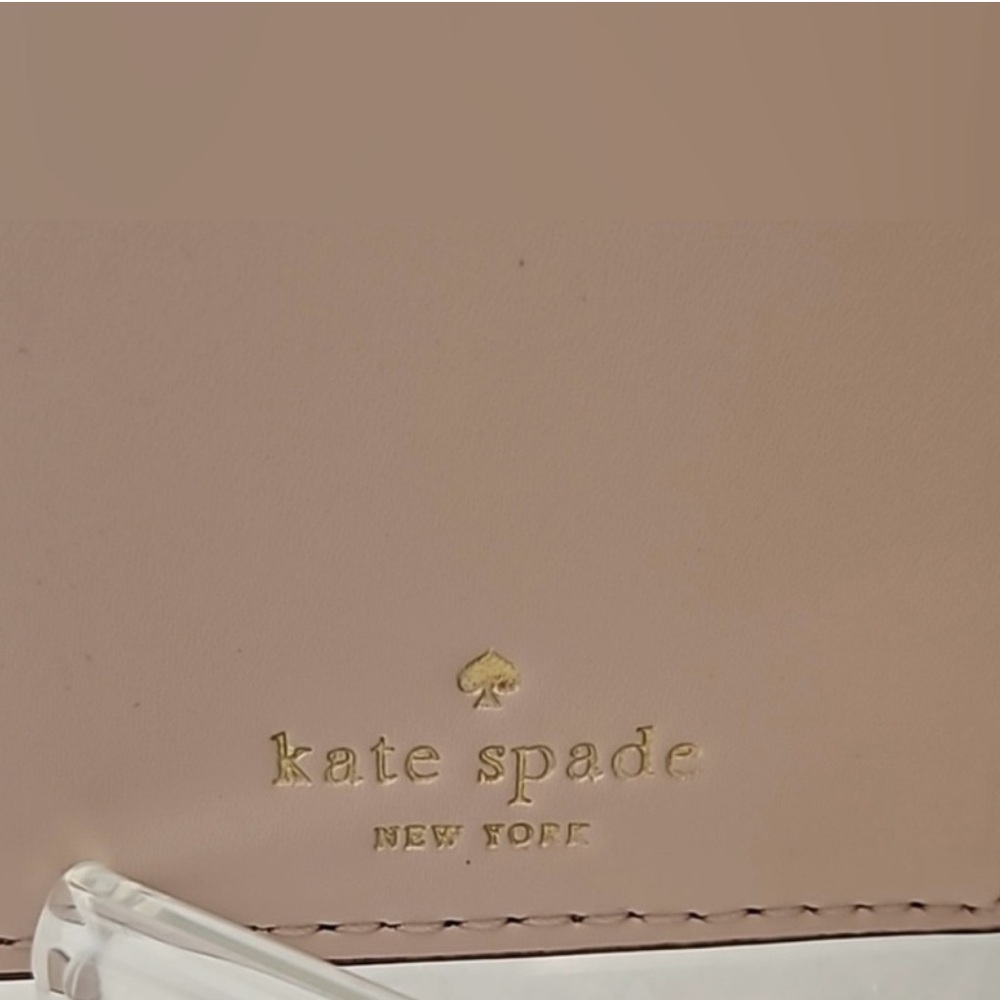 Kate Spade Tan and Navy Leather Bi-fold Long Wallet NWT Retail:$179 - Picture 8 of 11